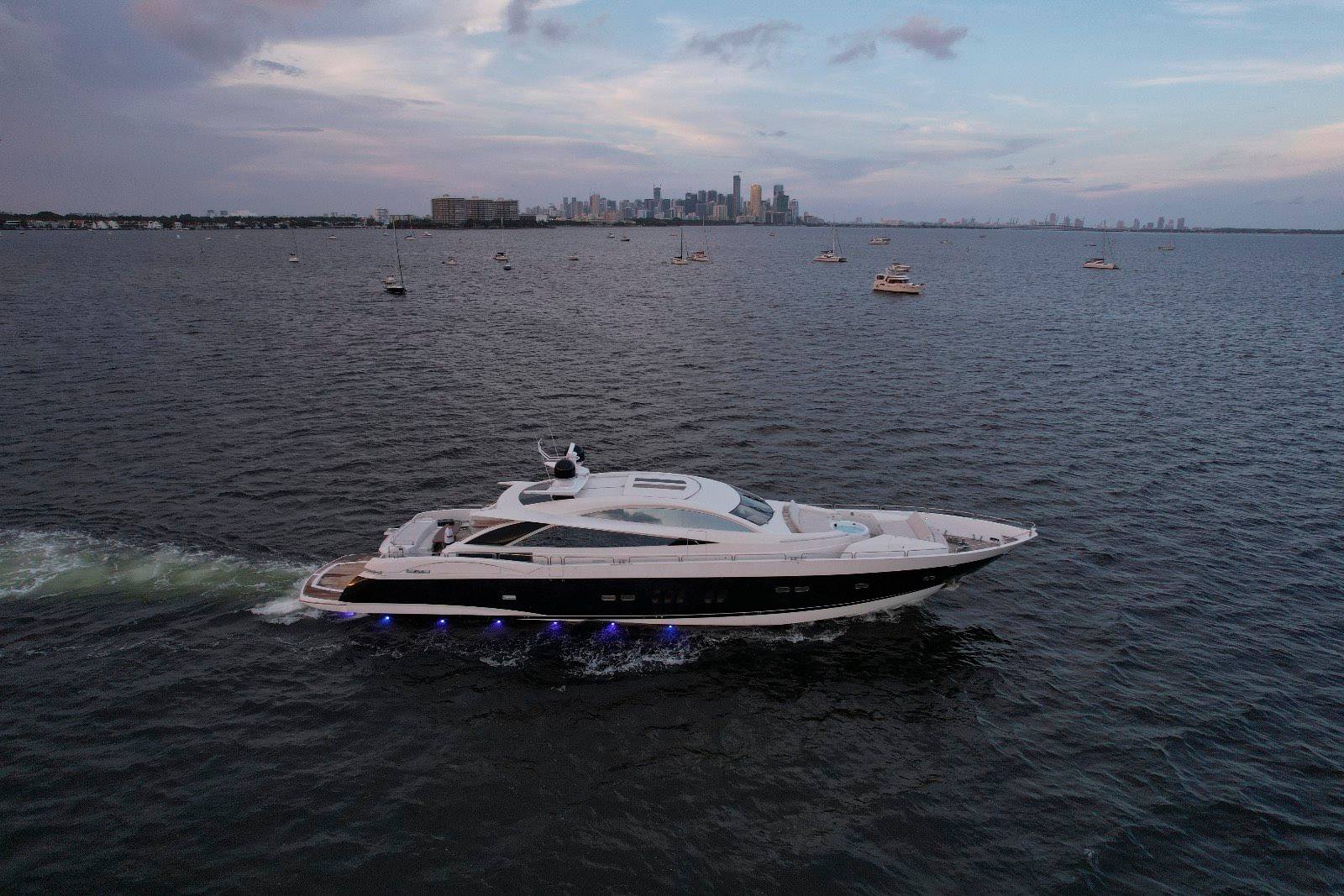 Sunseeker 108 cruising across Biscayne Bay