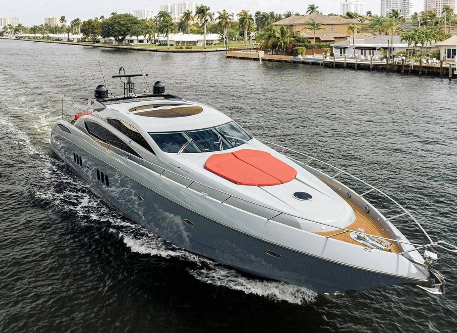 Sunseeker 85 sport yacht underway in Miami
