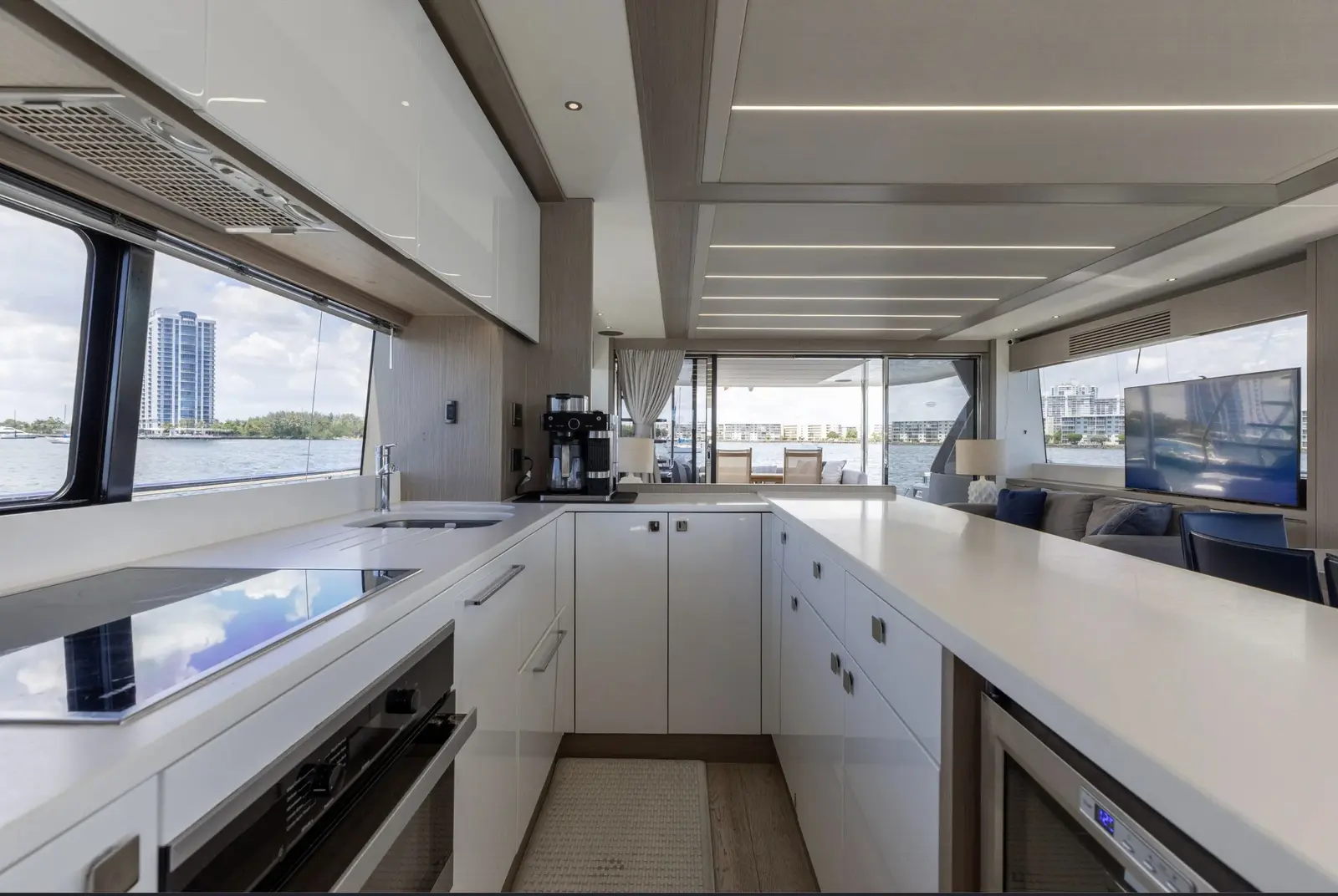 Sunseeker 80 galley with dining table