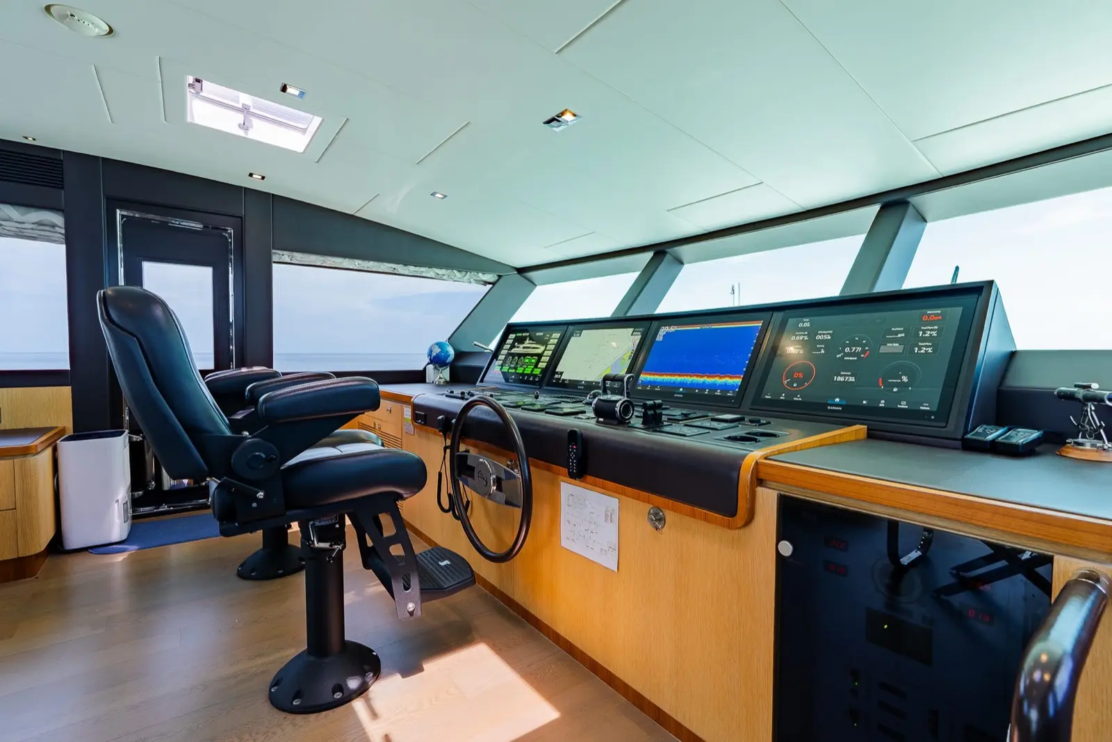 Horizon FD90 Skylounge wheelhouse helm station