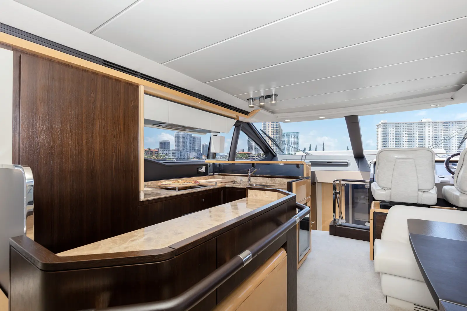 Azimut 68 "Le Grand Bleu" lower helm and salon